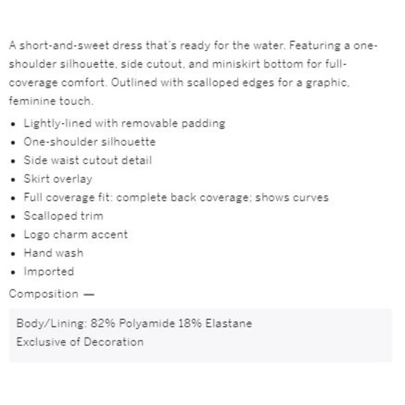 NWT Victoria's Secret Swim XXL Black Scallop One Shoulder Cutout Swim Dress - Picture 4 of 7